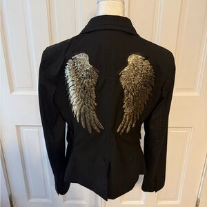 New York & Company Custom Black Blazer with Gold Wings